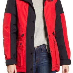 The North Face Down Dry-vent Women Parka Size S Black Red Winter Puffer